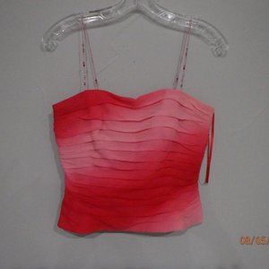 Kay Unger Strapless corset style top with beaded straps SZ 4